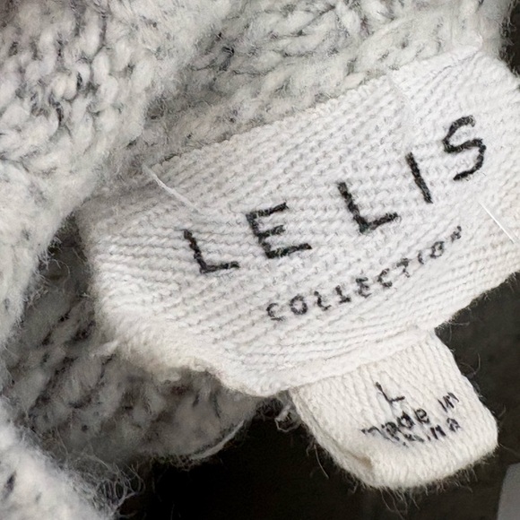 Le Lis Marbled Gray Oversized Turtleneck Sweater with Ragland Long Sleeves - Picture 2 of 9